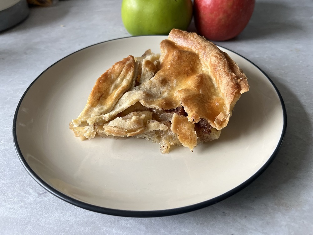Slice of apple pie recipe using Clodagh McKenna recipe