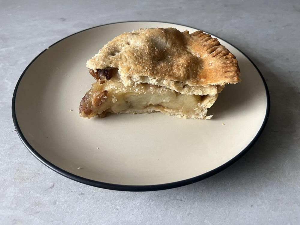 Slice of apple tart using Richard Corrigan recipe
