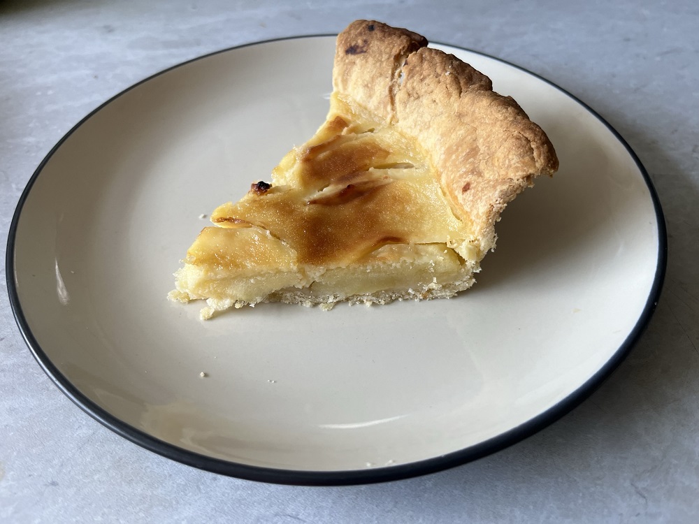 Slice of apple tart from Raymond Blanc recipe